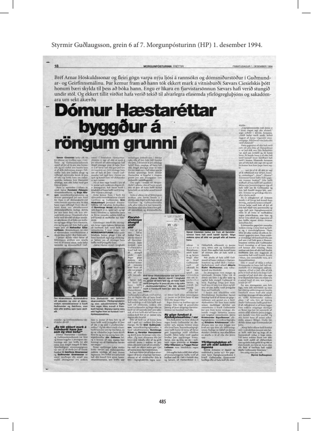 Blaðagreinar um Geirfinnsmálið